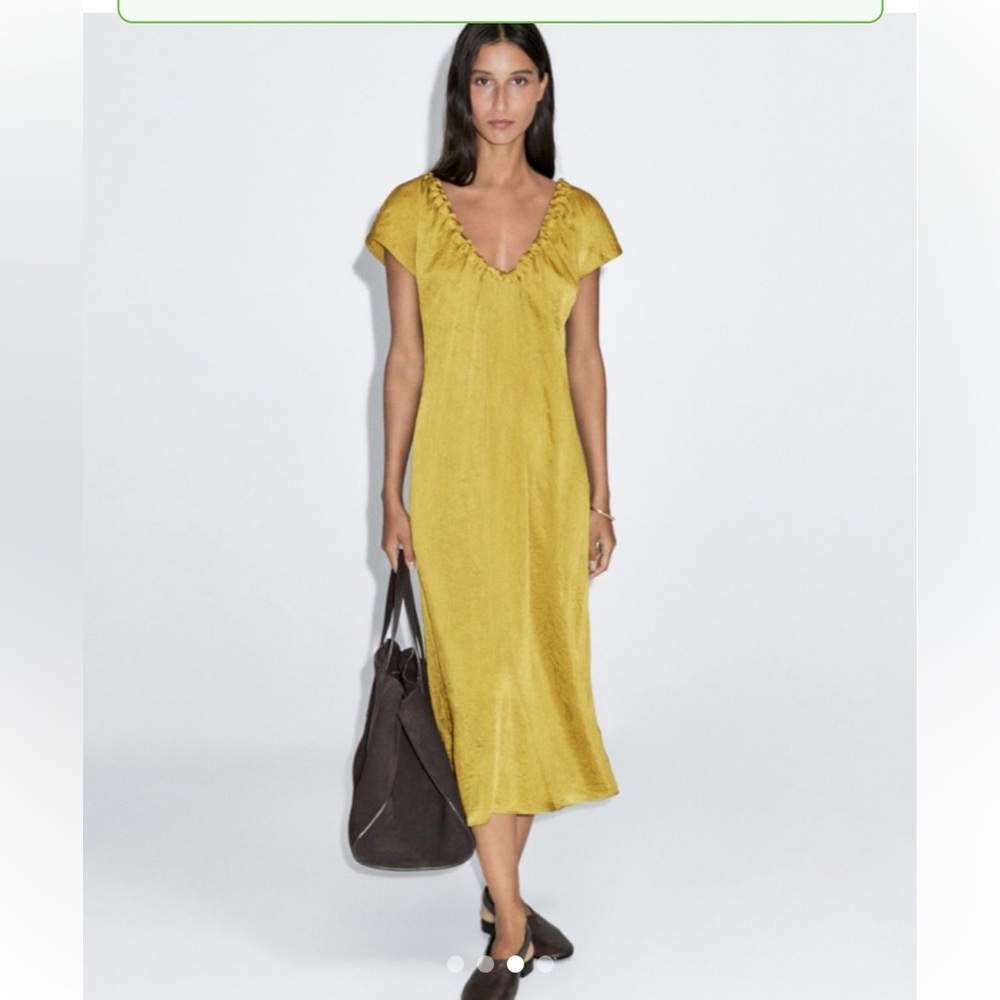 Massimo Dutti satin Midi Dress - Picture 3 of 3